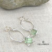 Silberohrringe mit grünem Amethyst