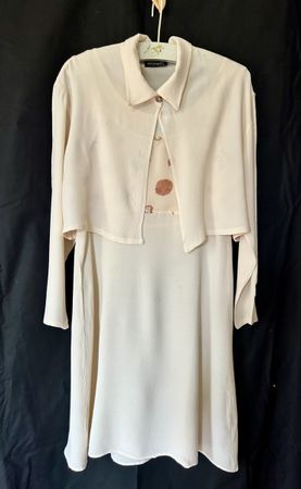 Dress and Bolero Set Apricot Floral Print Size 2 Good Condit