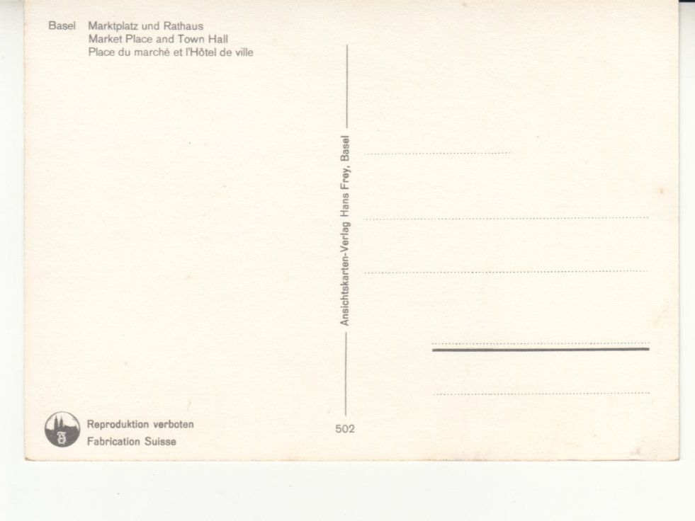 Cartoline postali: Basel ca. 1970 – Usato da Bürglen TG venduto da StampGraf 1
