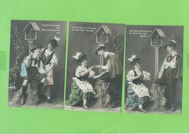 6 Antike Postkarten Trachtenpaar