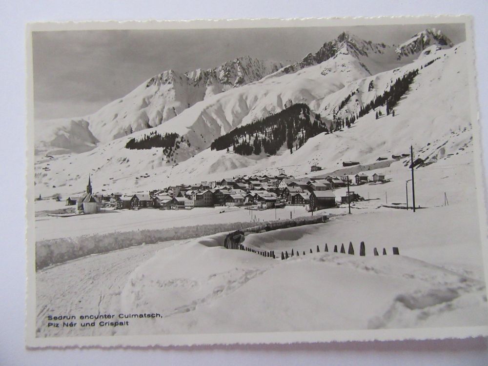 Sedrun, Grossformatige Fotokarte, gel. 1984 | Kaufen auf Ricardo