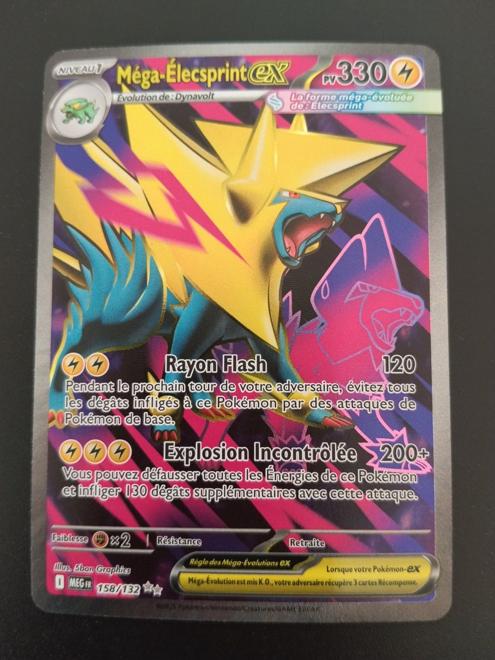 Pokémon Carte collezionabili: Pokémon Méga-Evolution: Méga-Élecsprint 158/132 FR – Usato da Palézieux-Village venduto da oufoux08