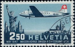 Flugpost 1947, F42.Ab1 gestempelt, Kat. 100.-