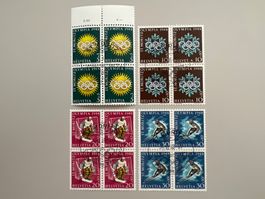 1948 Winter Olyp. St.Moritz serie W25-28w 4er Blöcke