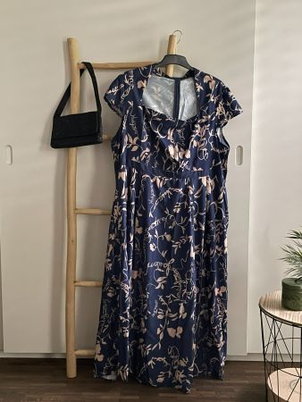 😎🏖️😎Robe d'été bleu imprimé XL-2XL, Neuf