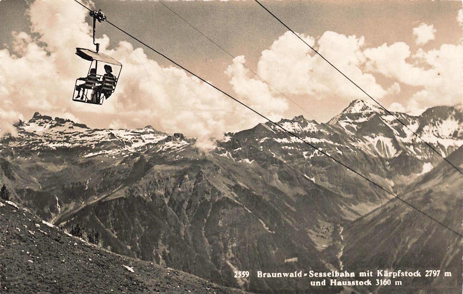 Cartoline postali: Braunwald SEGGIOVIA SESSELBAHN – Usato da Biasca venduto da Blenio71