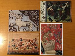 4x Postkarten Teppichmotive