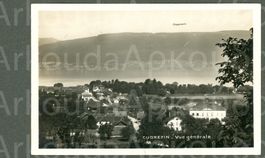 AK sw Cudrefin VD Vue générale mit See und Chaumont ≈ 1928