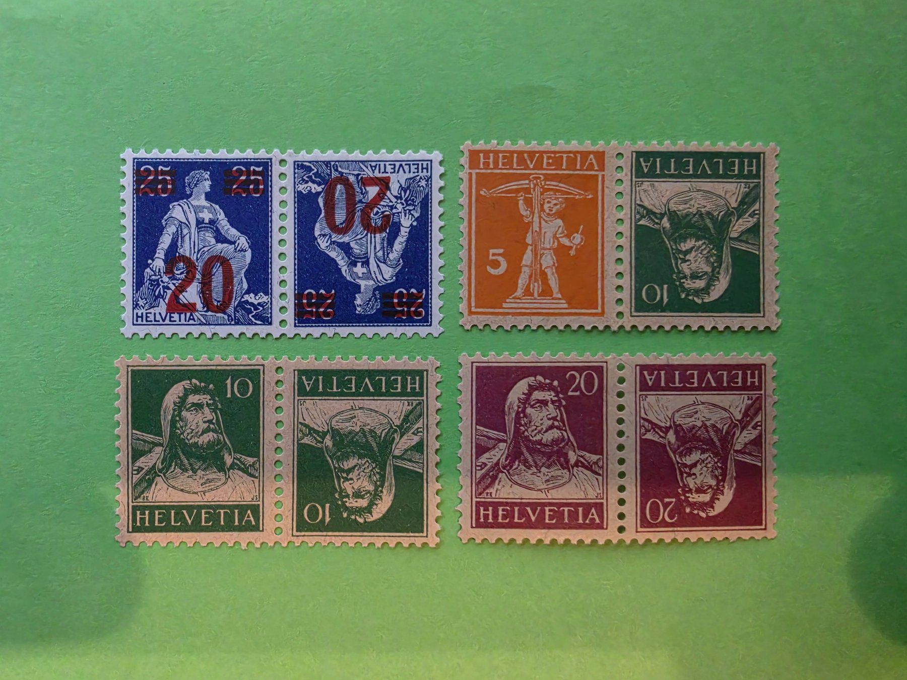 Alle Briefmarken: Kehrdrucke K16-K19, mit Gummi, postfrisch** – Neu (gemäss Beschreibung) aus Leimbach AG von jaja79