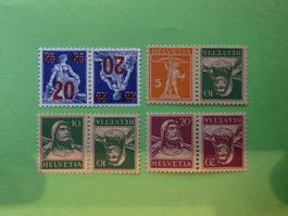Kehrdrucke K16-K19, mit Gummi, postfrisch**