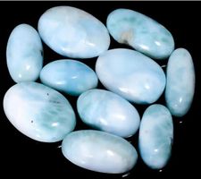 Mineralien Set L-3284 – Larimar Oval Cabochon 10 Stück 87 Ka
