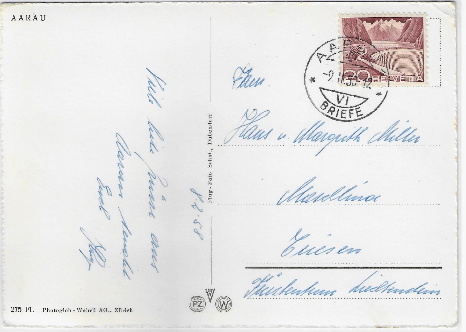 Cartoline postali: Flugaufnahme Aarau – Usato da Ettingen venduto da Kartenplanet 1