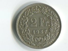 2 Franken Münze 1957