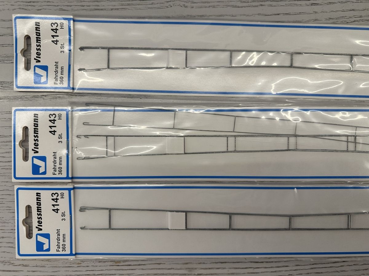 Viessmann Modellini di ferrovie: Viessmann 3x 4143 Fahrdraht 360mm – Nuovo e nell'imballaggio originale da Lupsingen venduto da New-Haven