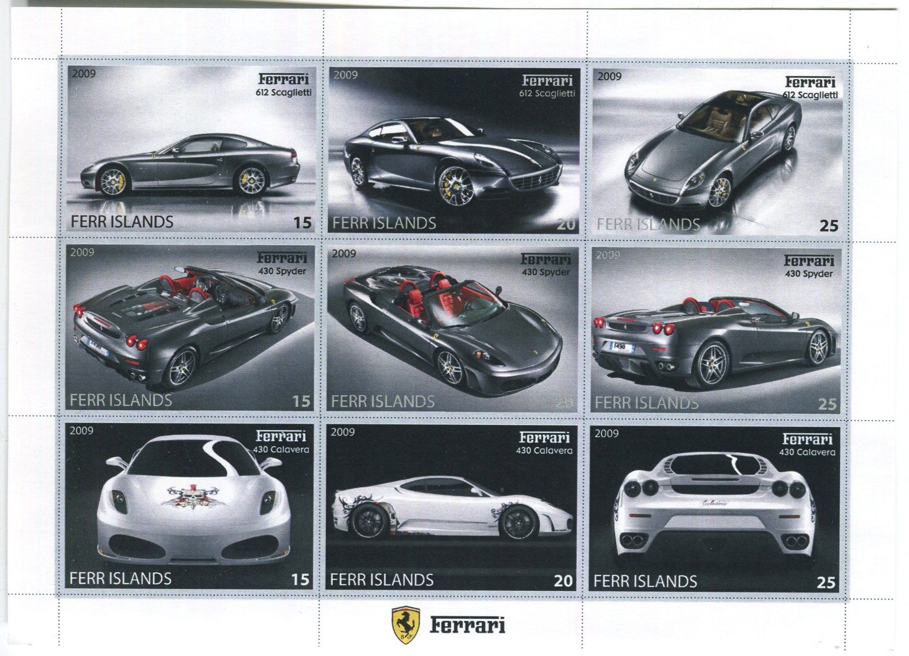 Tutti i francobolli: Block "Ferrari". Ferr Islands – Nuovo e nell'imballaggio originale da Basel venduto da Butsch5