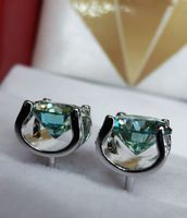 Boucles d'oreille argent avec moissanites 2 ct certifié GRA