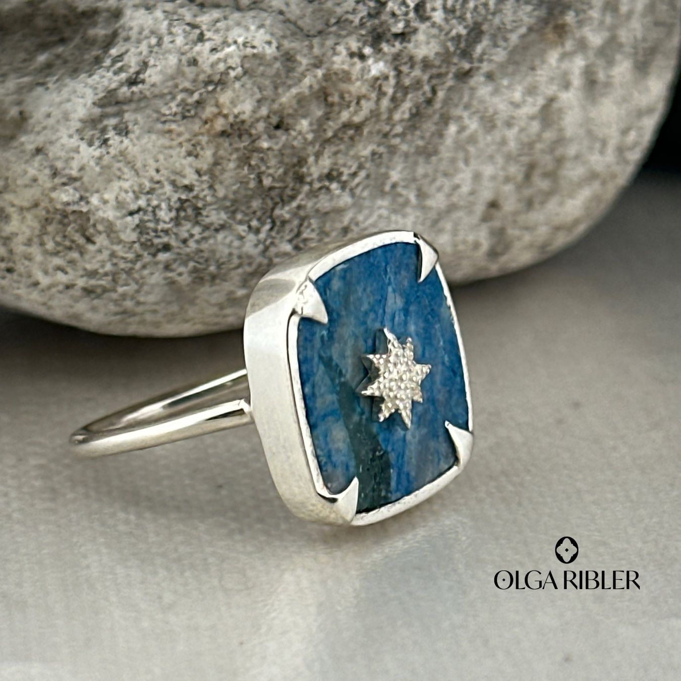 Olga Ribler Anelli: Feiner Silber Ring 925 mit Chrysocolla Grösse 56 – Nuovo (secondo la descrizione) da Luzern venduto da Schmuckoutlet 2