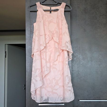 🐸 VOLANTS COCKTAILKLEID 36 FARBE PEACH FESTKLEID KLEID