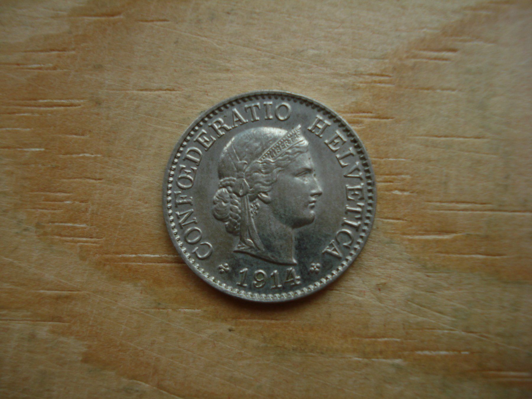 Tutti le monete: (S2) 5 Rappen 1914 UNZ-STGL – Usato da Erlach venduto da Net-Coins