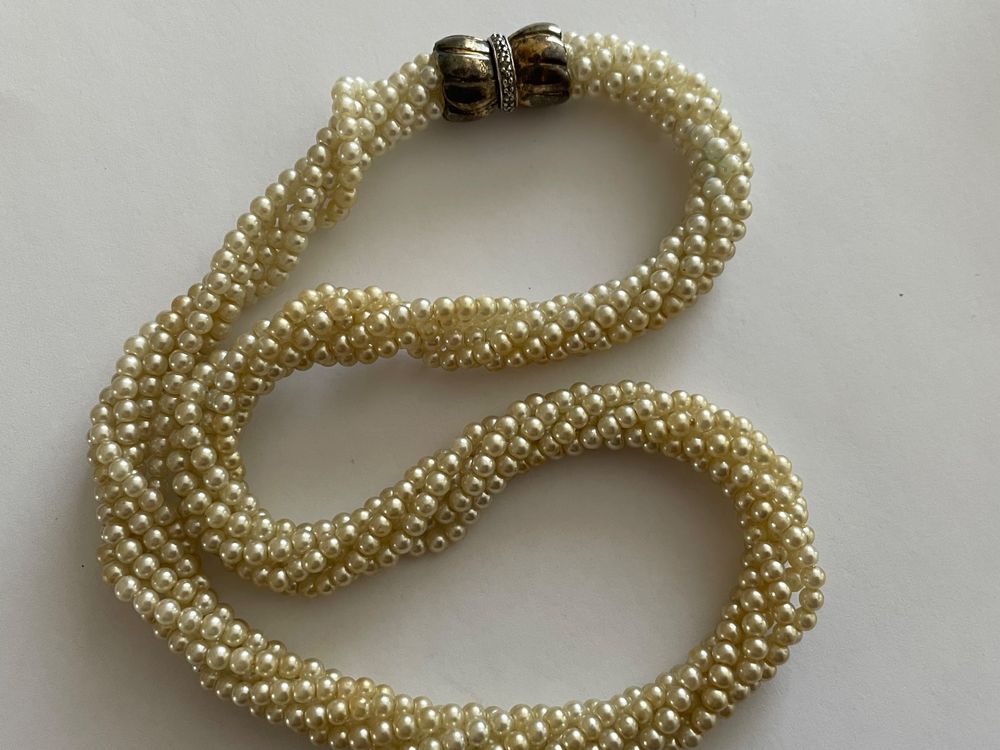 Collier Perles Vintage Blond Corne – Ancien, Superbe, Sans Métal Ni Pierre