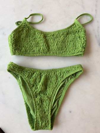 Trendyol Green Textured Bikini Set - Size 34 - Summer