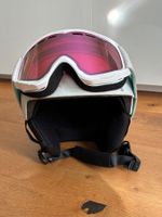 Skihelm Salomon mit Skibrille weiss gebraucht Zustand