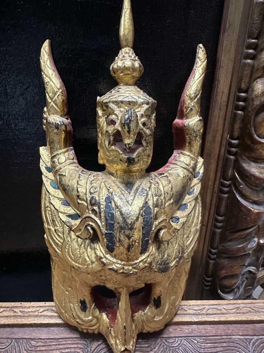 Sonstige Antiquitäten & Kunst: Handgeschnitzte Garuda-Holzmaske, vergoldet – Gebraucht aus Nebikon von Vanessa2003