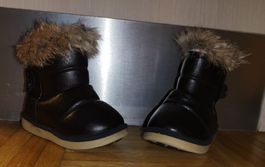 Bottines enfant noires chaudes fourrées 