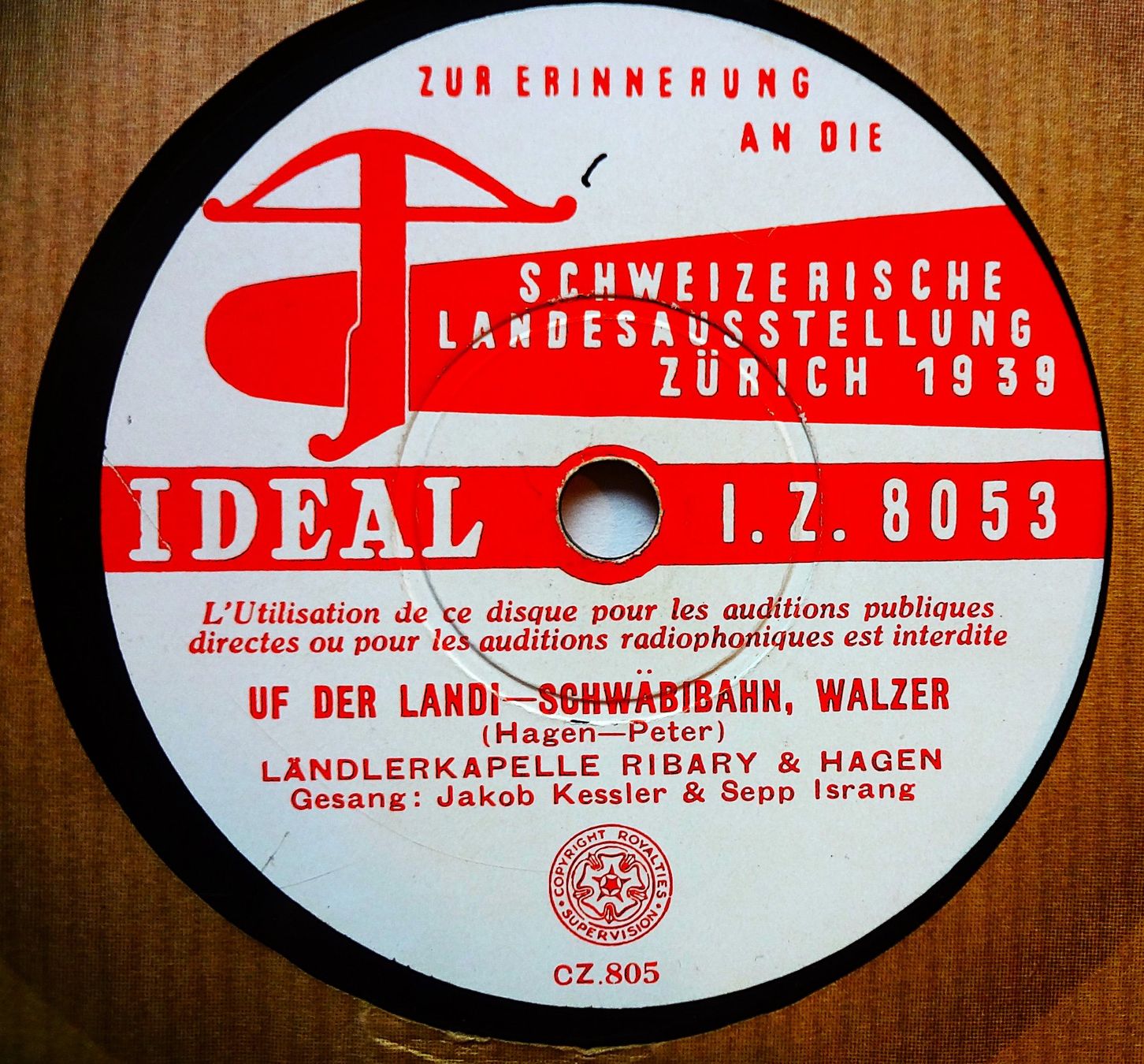 Dischi in vinile: Schöne LANDI Schellackplatte mit Original Textblatt – Usato da Hemishofen venduto da Phonomandy 2