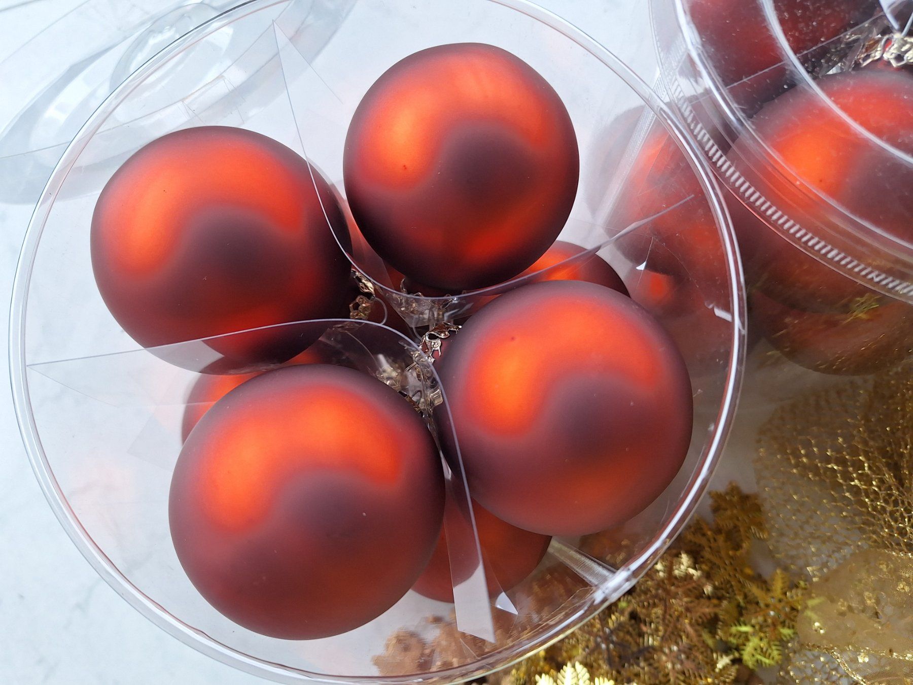 Alle Dekorationen: WEIHNACHTSBAUMKUGELN CHRISTBAUMKUGELN IN ROSTROT – Neu (gemäss Beschreibung) aus Huttwil von Kunterbuntli 1