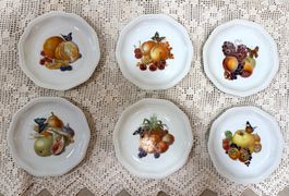 ROSENTHAL - OBST - 6 assiettes anciennes à décor de fruits