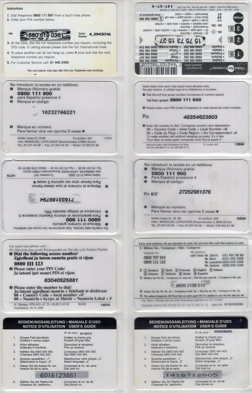 Cartes de téléphone: 10 diverse Schweizer Prepaid Telefonkarten – D'occasion à Eglisau par Chperfins 1