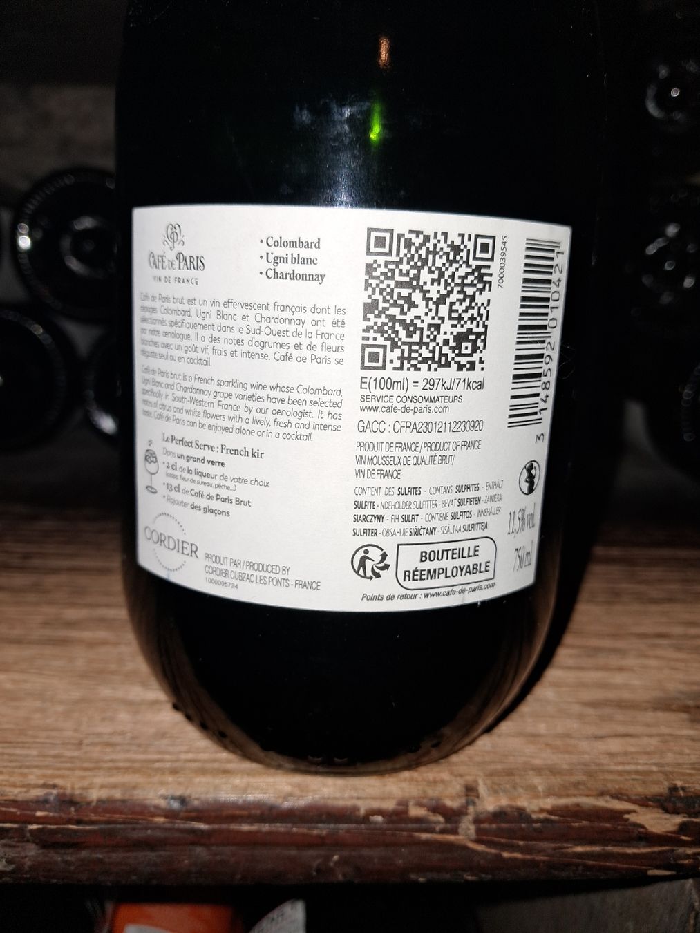 Vino: Café de Paris Blanc de Blancs Brut – Nuovo e nell'imballaggio originale da Le locle venduto da juliensaran 3