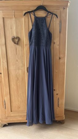 Elegantes Abendkleid Spitze Gr. 36 Marineblau