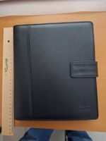 Schwarzer Leder Organizer A5 neu mit Stift und Lineal