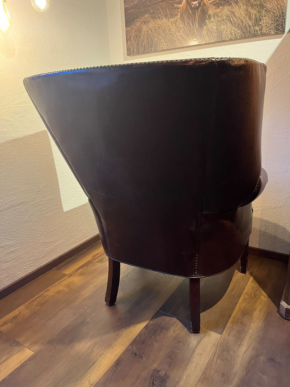 Sessel: Ledersessel Ohrensessel mit Ottomane – Gebraucht aus Bärschwil von Quadili 3