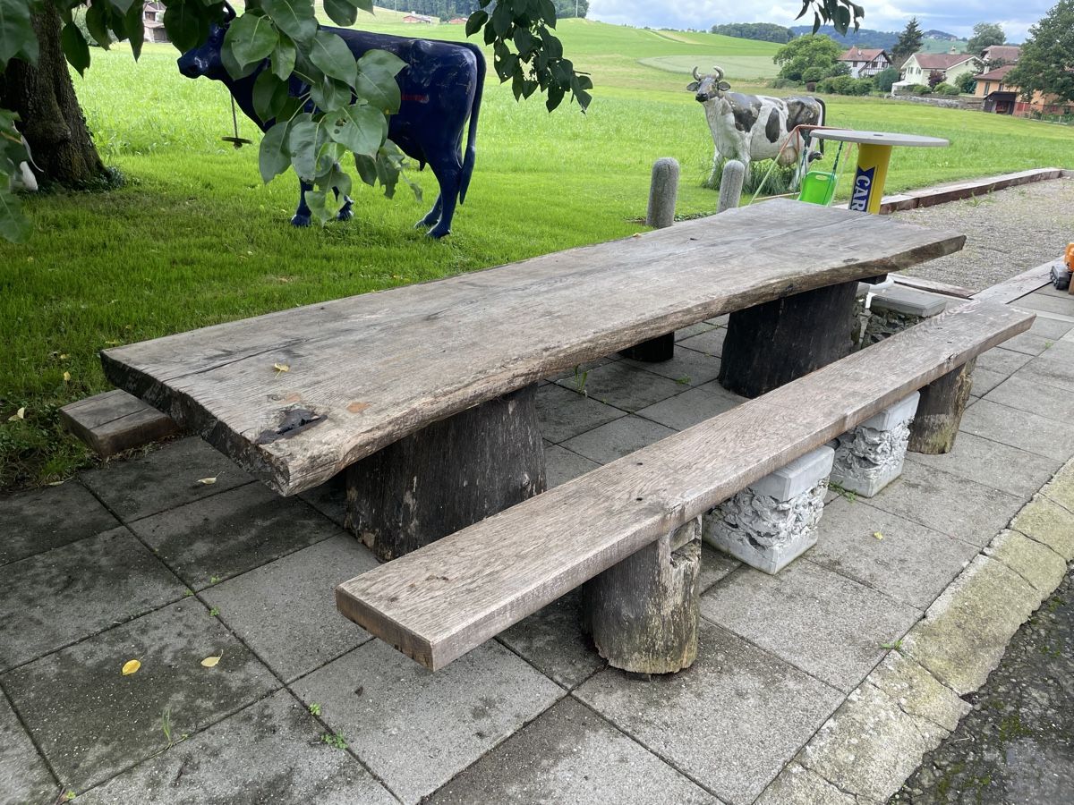 Set di tavolo e panche: Table et bancs en chêne massif – Usato da Orsonnens venduto da cdms57 3