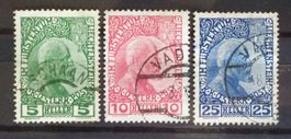 LIECHTENSTEIN 1912: Prince Jean II, la série oblitérée, O