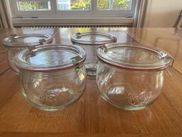 4 WECK Rundrand-Glas 100 Tulpenglas 1/2 Liter
