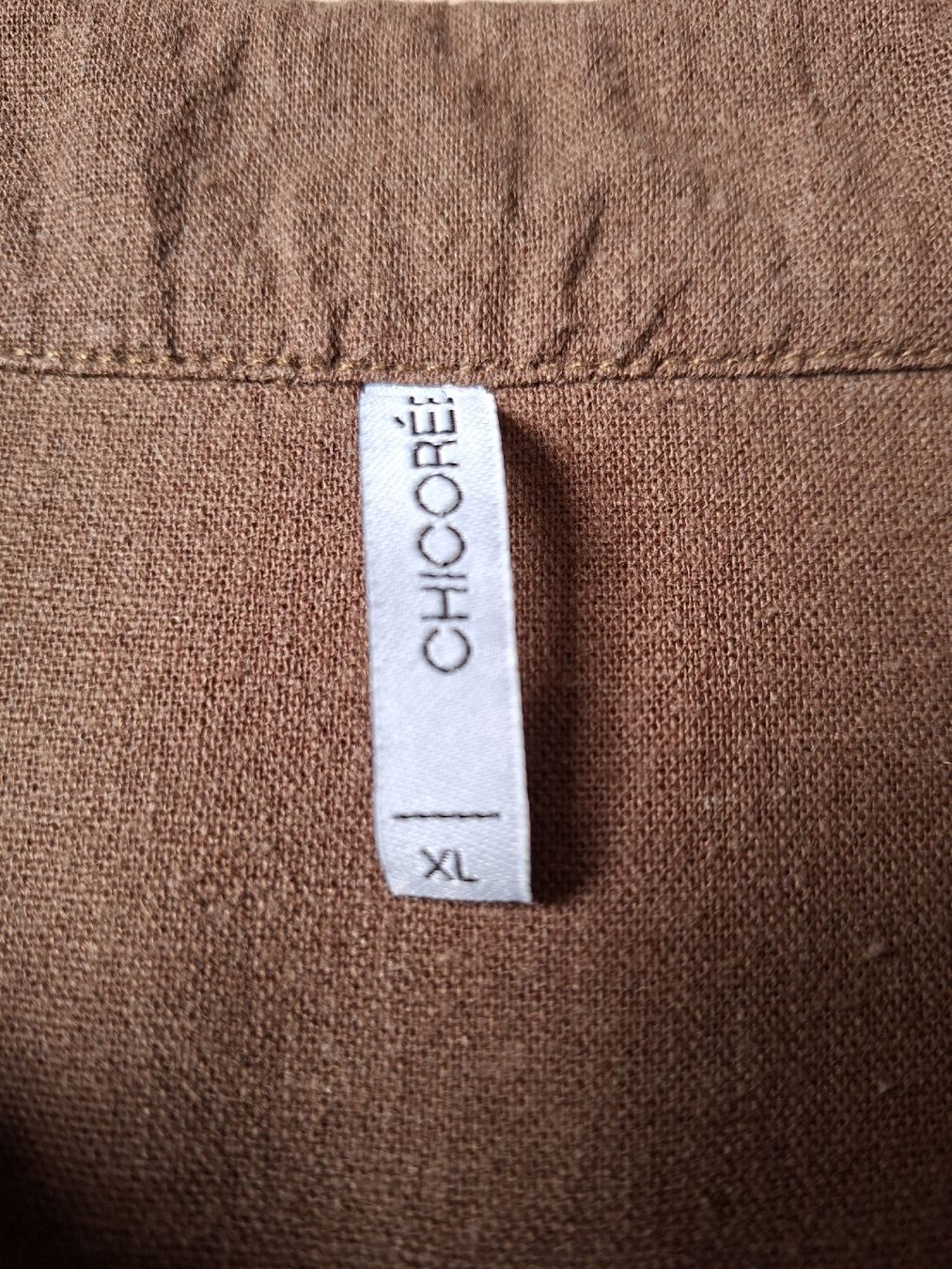 Camicette: Chicorée Leinen Bluse, Gr. XL, braun, vintage – Usato da Klingnau venduto da vollmond36 4