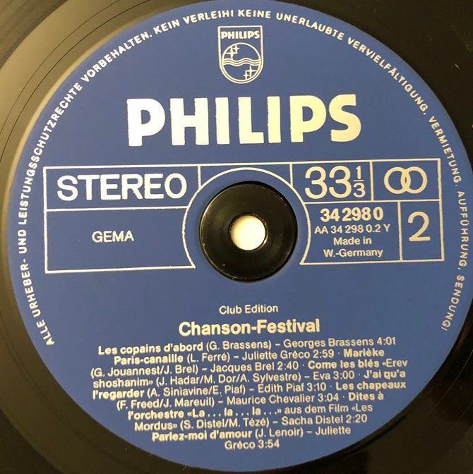 Dischi in vinile: Chanson Festival (LP) – Usato da Grüningen venduto da azulvinyl 2