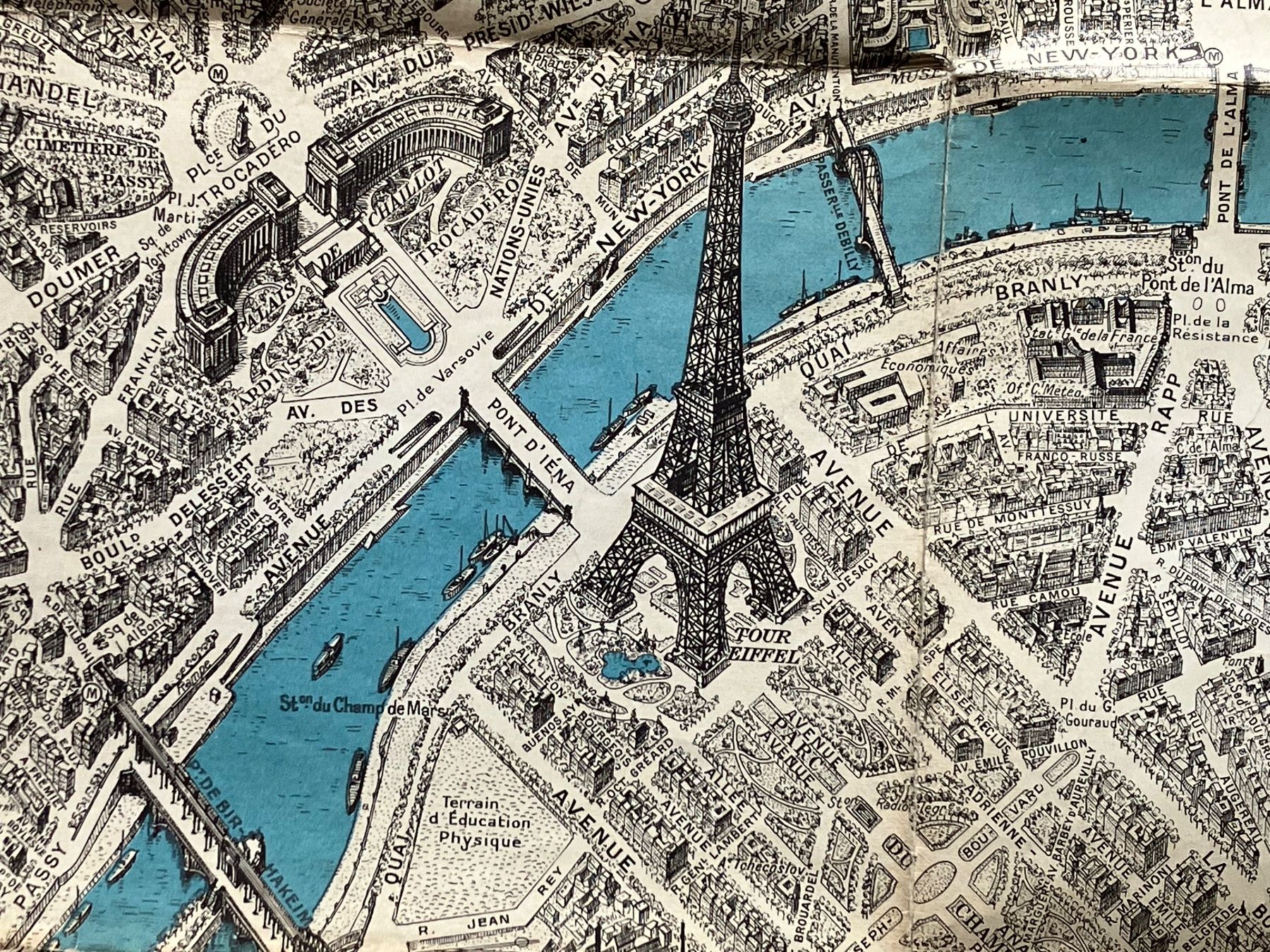 Cartine & Atlanti: Plan de Paris 1953 Stadtplan Zweiteilig – Nuovo e nell'imballaggio originale da Basel venduto da papageientulpe 1