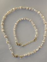 Halskette und Armband aus Perlmutt und Perlen 2tg. SET