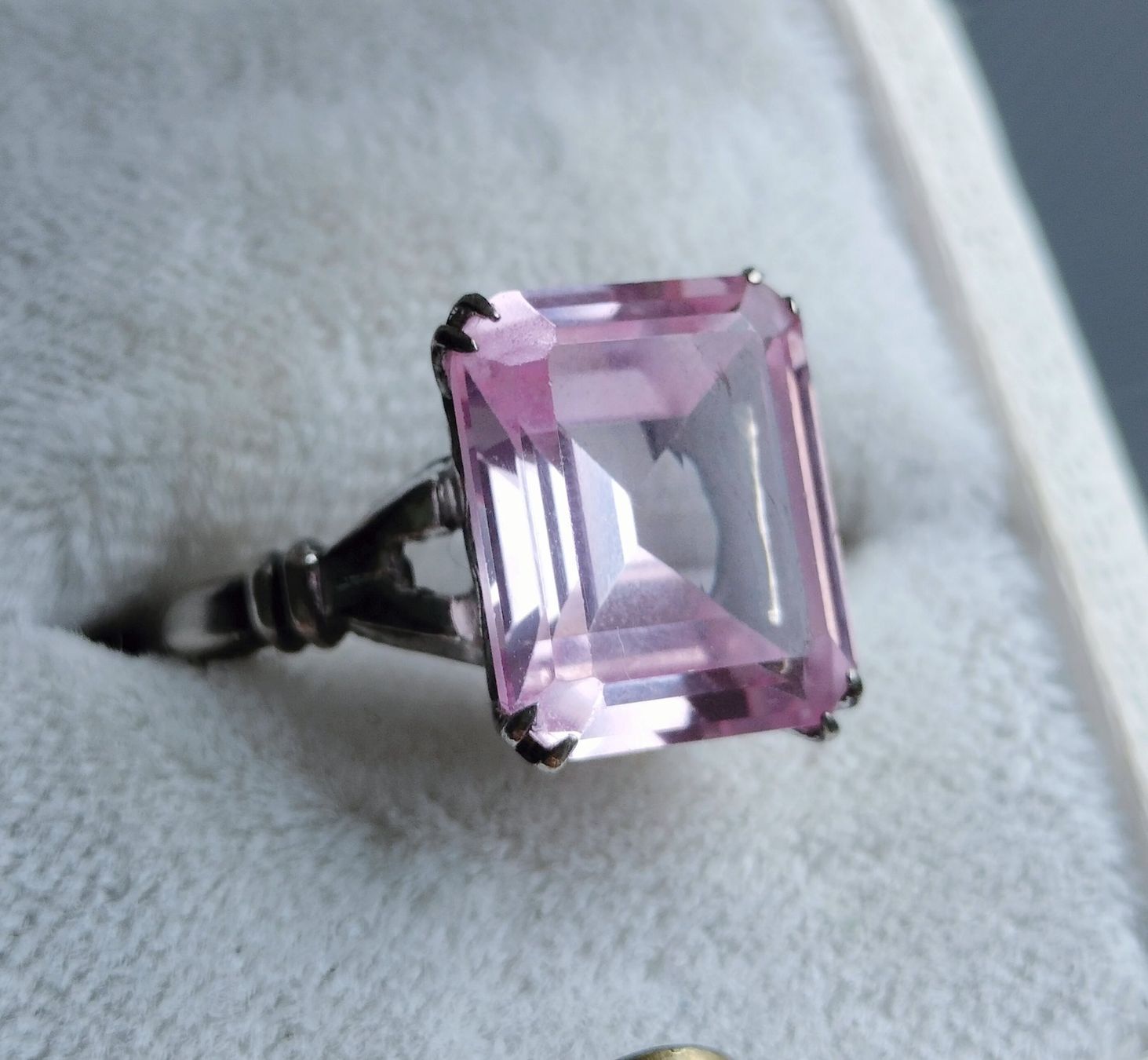 Anelli: Vintage Silber Ring mit Rosa Paste – Usato da schwyz venduto da larry91sz 3