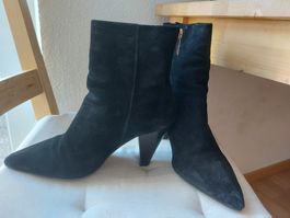 Stiefel Stiefletten 40 Leder schwarz