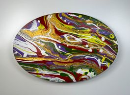 Acryl-Flüssigmalerei, Oval