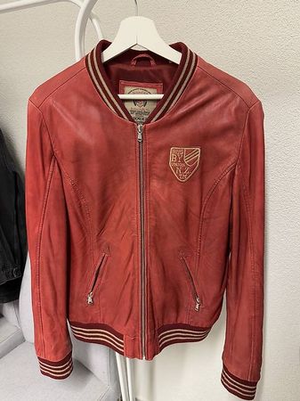 Lederjacke, Rot, Gr. M