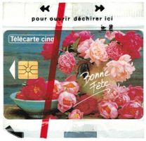 Privat-Telefonkarte Frankreich Blumen originalverpackt
