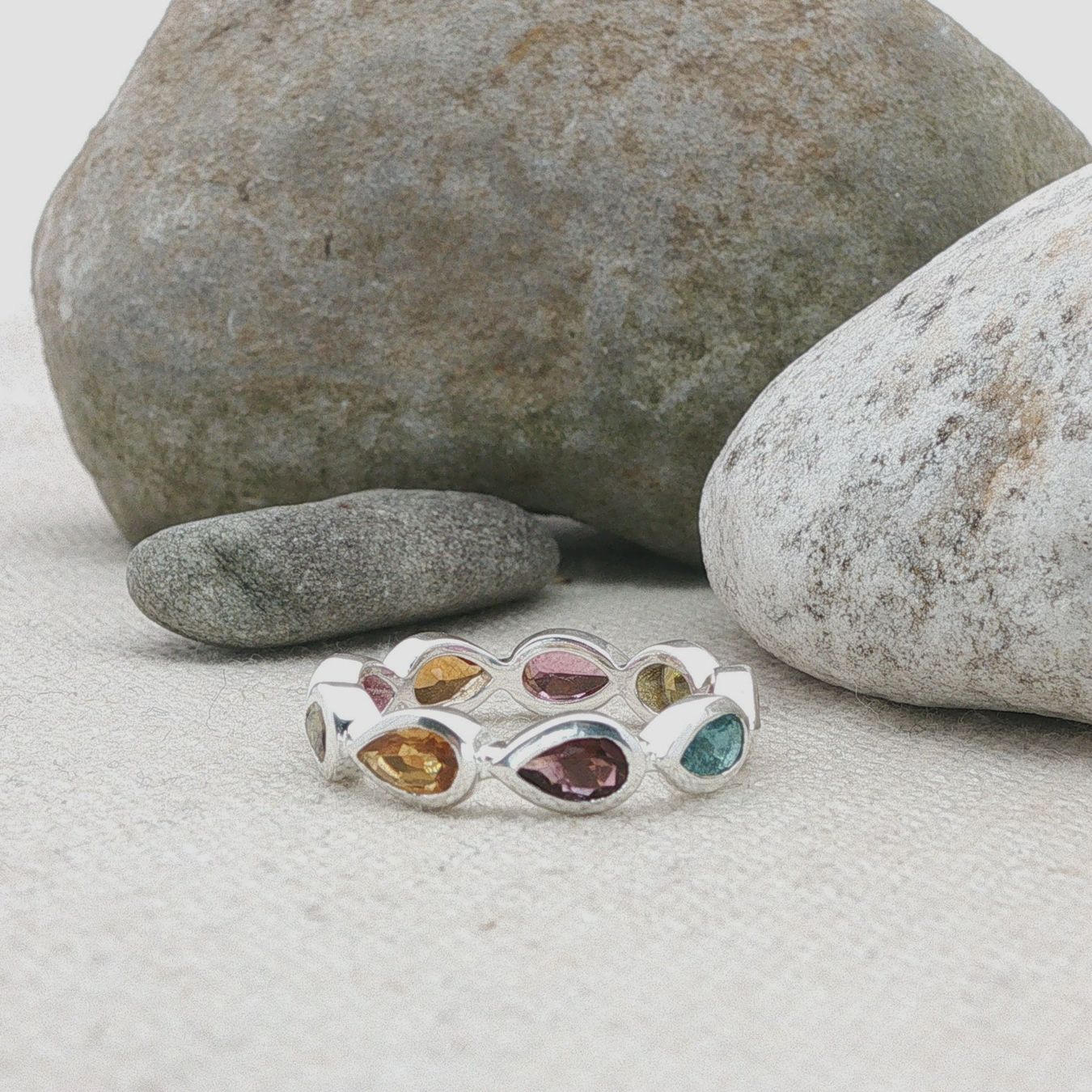 Olga Ribler Anelli: Memory Ring -Turmalinen  -  Sterling Silber 925 - Grösse 53 – Nuovo (secondo la descrizione) da Luzern venduto da Schmuckoutlet 7