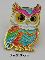 Ansteck Pin - Bunte EULE - Emaille - 3x2,3cm